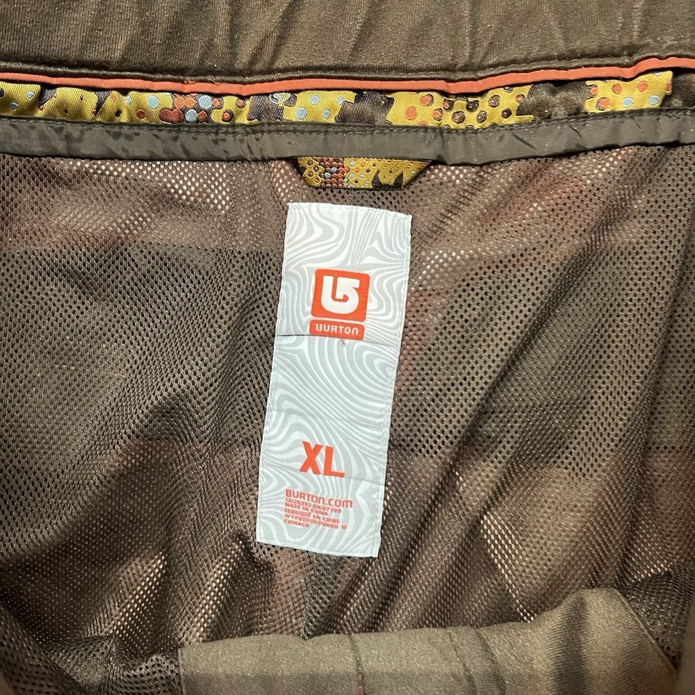 Burton Snow Pants Mens XL Orange Mesh Lined Insulated Waterproof Pockets - Picture 9 of 12